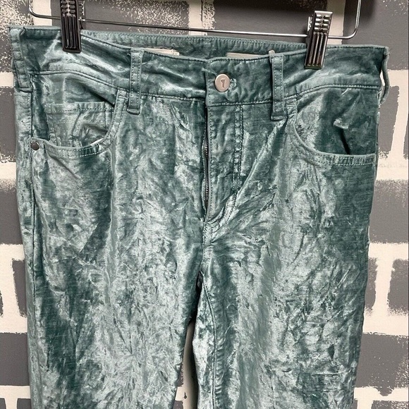 Pilcro and the Letterpress Anthro Velvet Sage Mint Green High Rise Skinny 26 - Picture 10 of 13